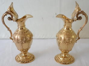 Antique solid silver gilt Antique French Cruets